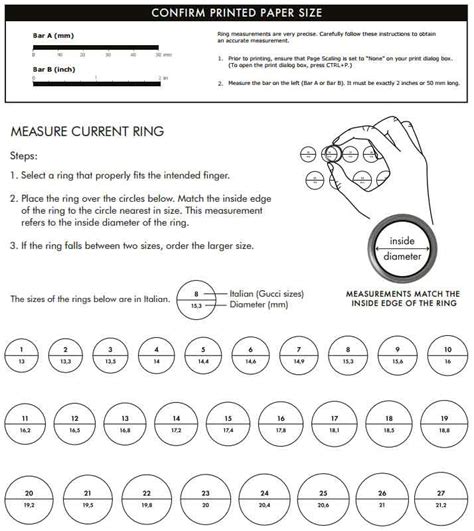 Gucci rings size guide